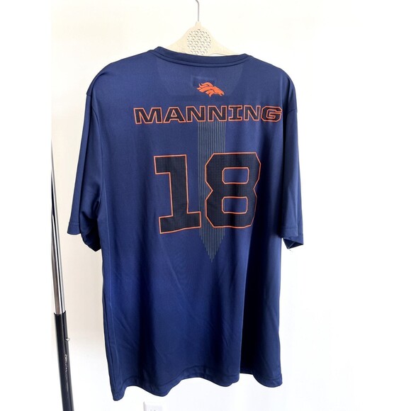 Men's NFL Broncos Team Apparel Performance #18 Manning Shirt XL - Picture 2 of 4
